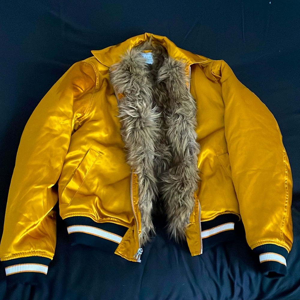 Urban Outfitters Faux Fur lined Bomber Jacket, size small